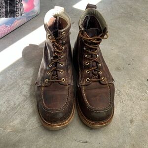 Thorogood American heritage 6” moc toe leather boots Rugged Brown Leather Boots